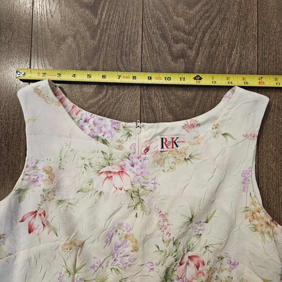 Vintage R&K Originals Light Cream Floral Cottage Style Maxi/Flare Dress Size M - Picture 14 of 16